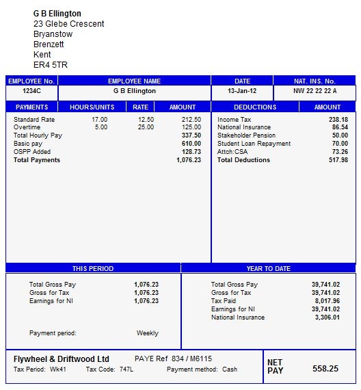 Payslips Uk Template